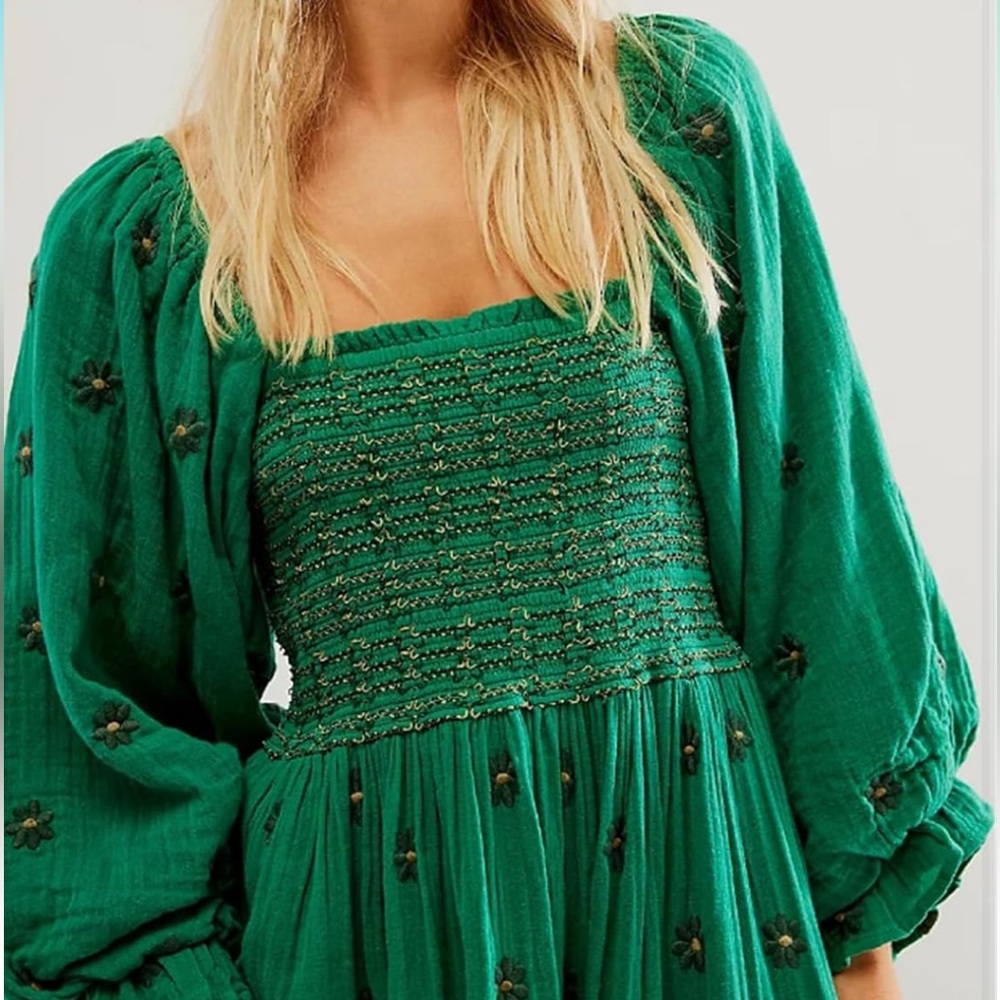 Boho Maxi Dahlia Dress Green